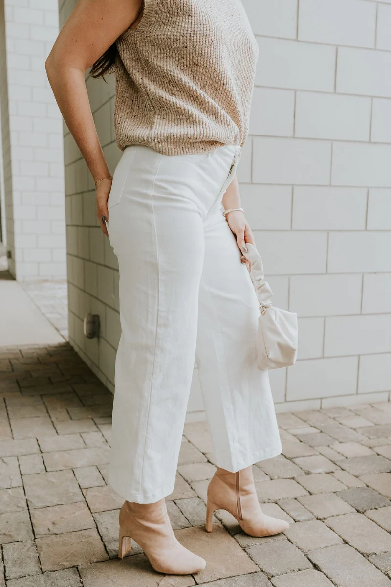 Livia White Wide Leg Pants - Image 7