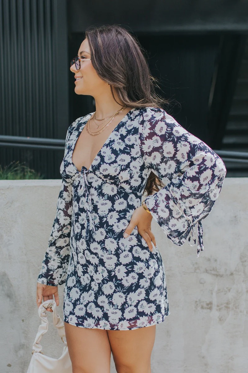 Living The Good Life Dress in Navy - Image 2