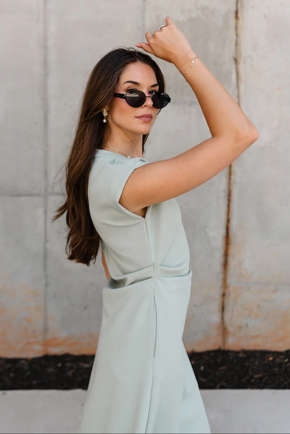 Lizzie Sage Green Knit Midi Dress - Image 4
