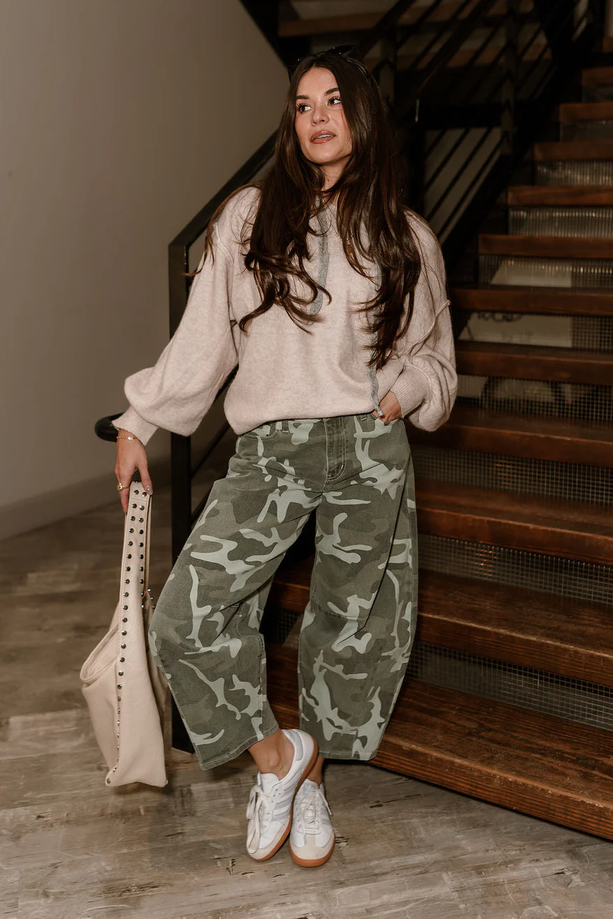 Logan Beige & Grey Hoodie Sweater - Image 7