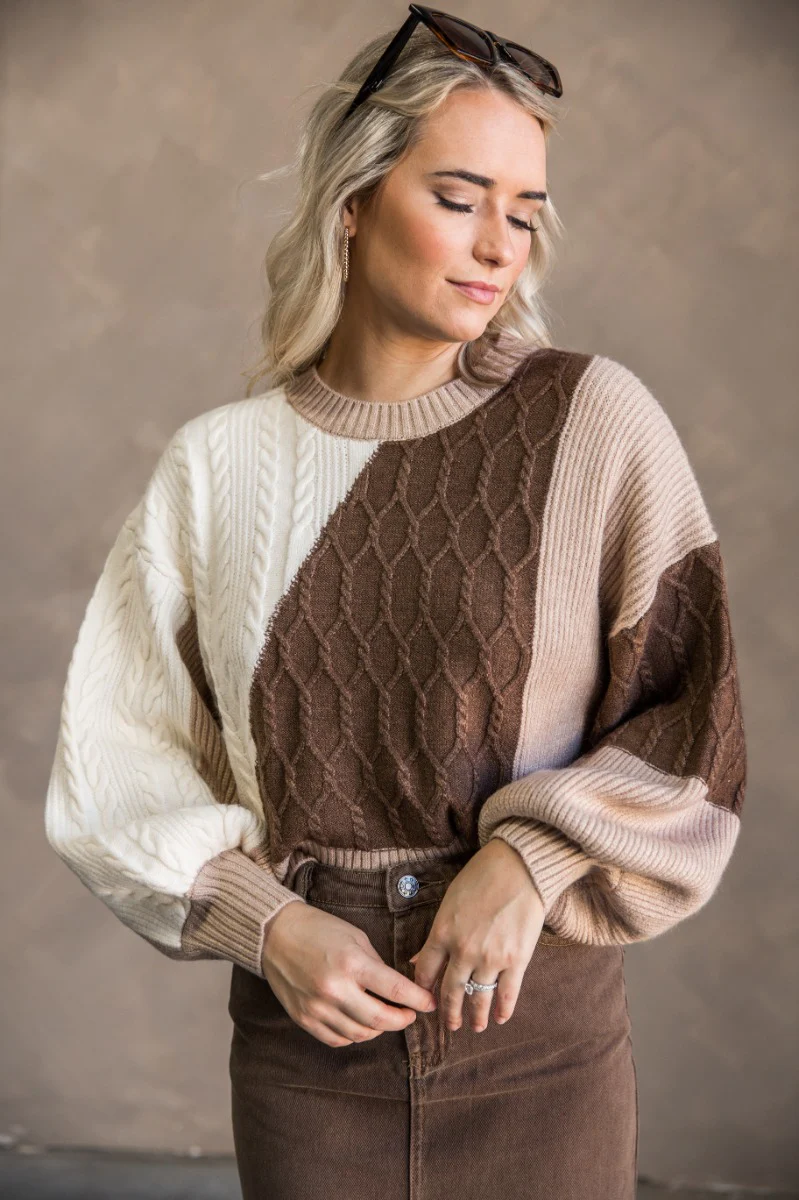 Logan Brown Multi Long Sleeve Sweater