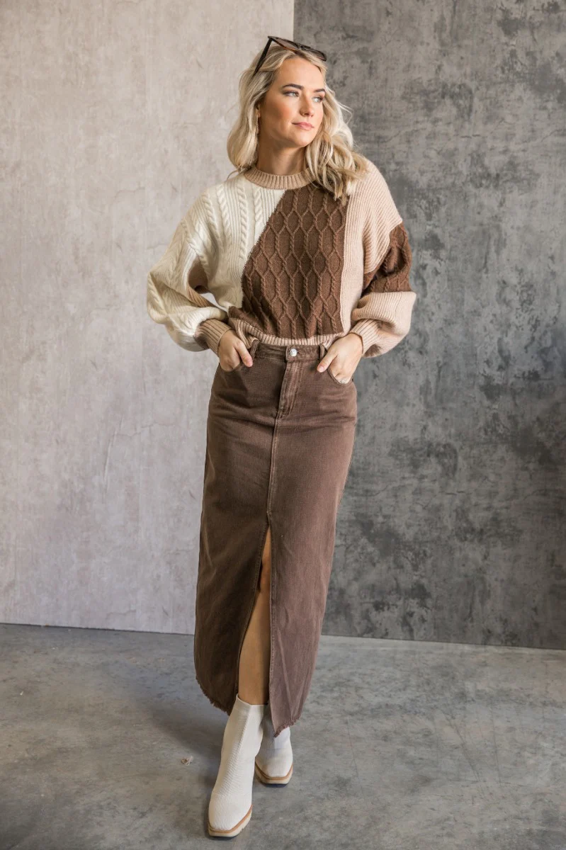 Logan Brown Multi Long Sleeve Sweater - Image 2