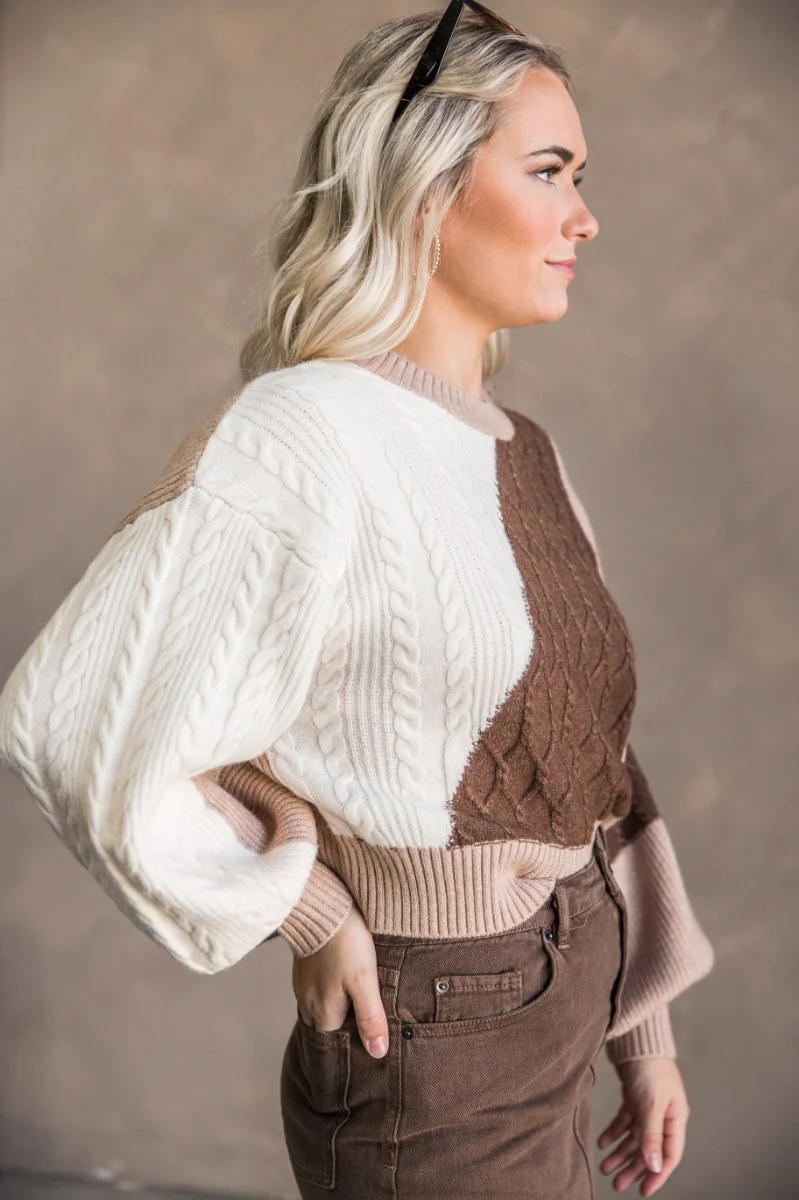 Logan Brown Multi Long Sleeve Sweater - Image 4