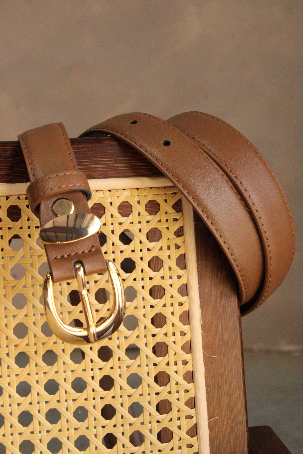Lola Brown & Gold Faux Leather Belt