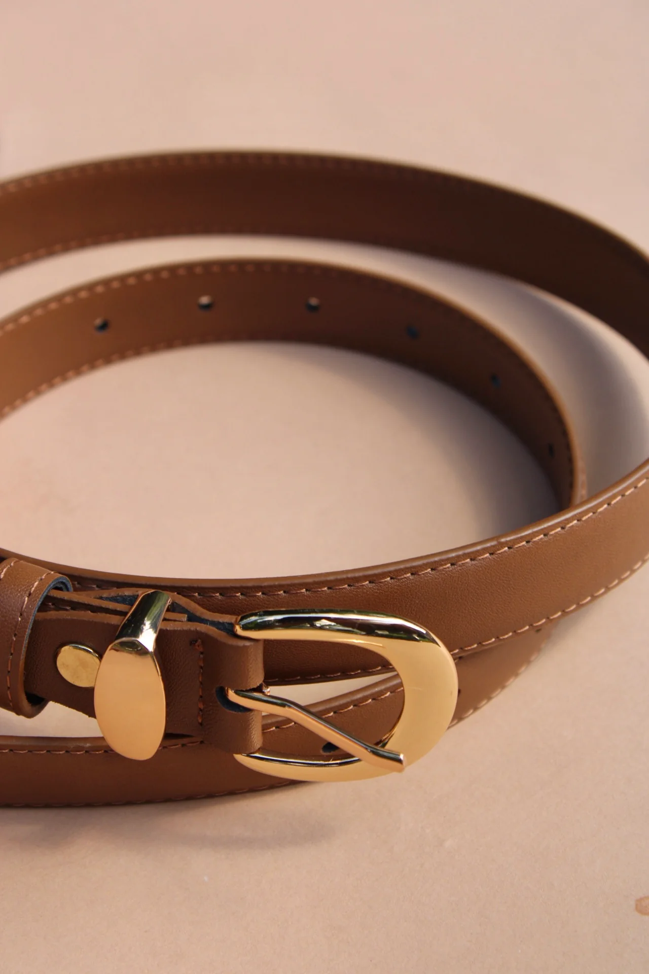Lola Brown & Gold Faux Leather Belt - Image 2