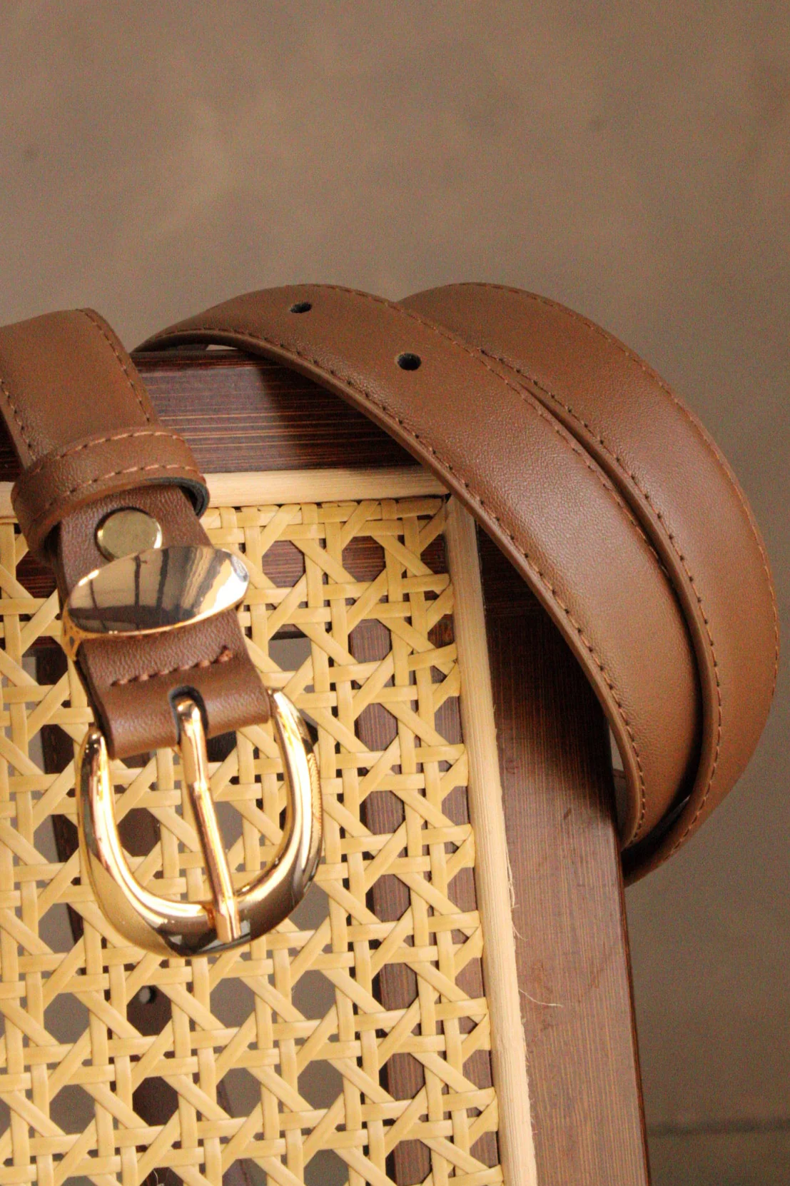 Lola Brown & Gold Faux Leather Belt - Image 3