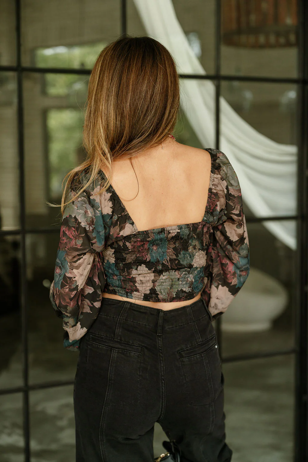 London Black Multi Floral Long Sleeve Top - Image 9