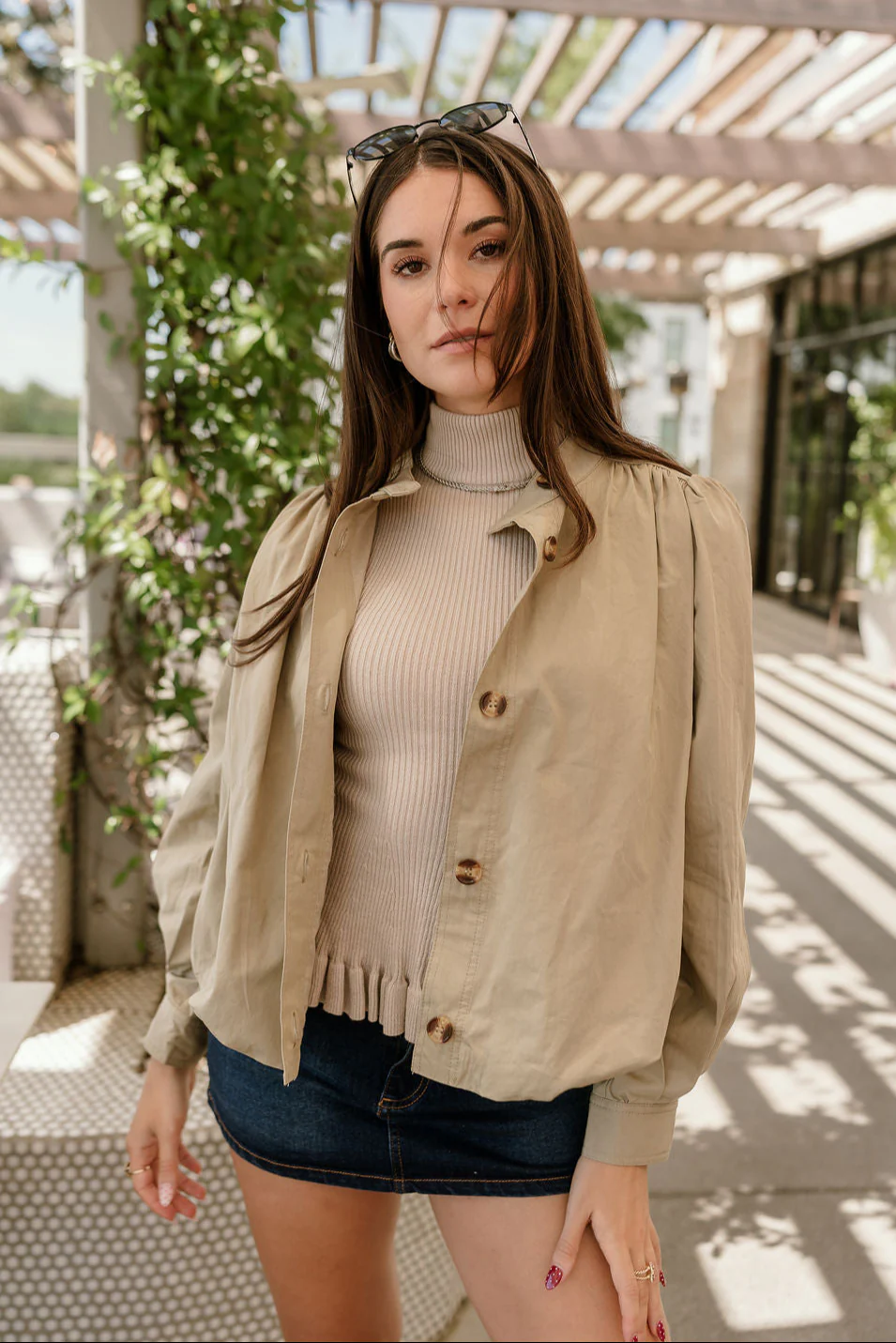 Londyn Light Olive Bubble Jacket