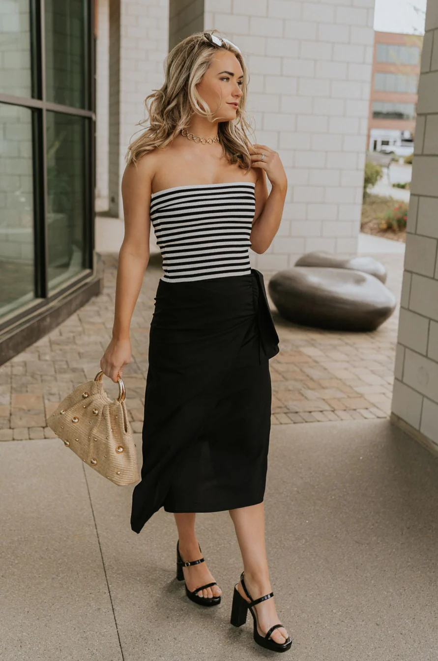 Londyn White & Black Striped Tube Top - Image 6