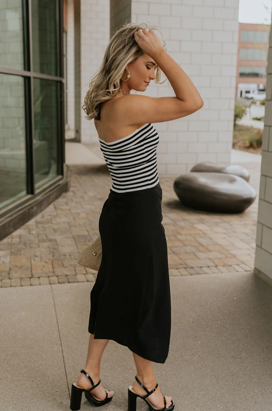 Londyn White & Black Striped Tube Top - Image 7