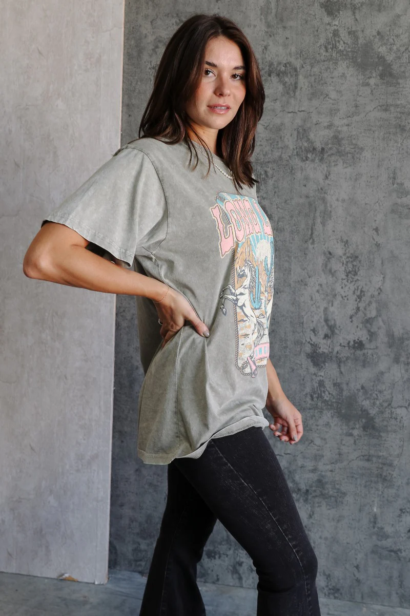 Long Live Cowgirls Grey Graphic Tee - Image 6