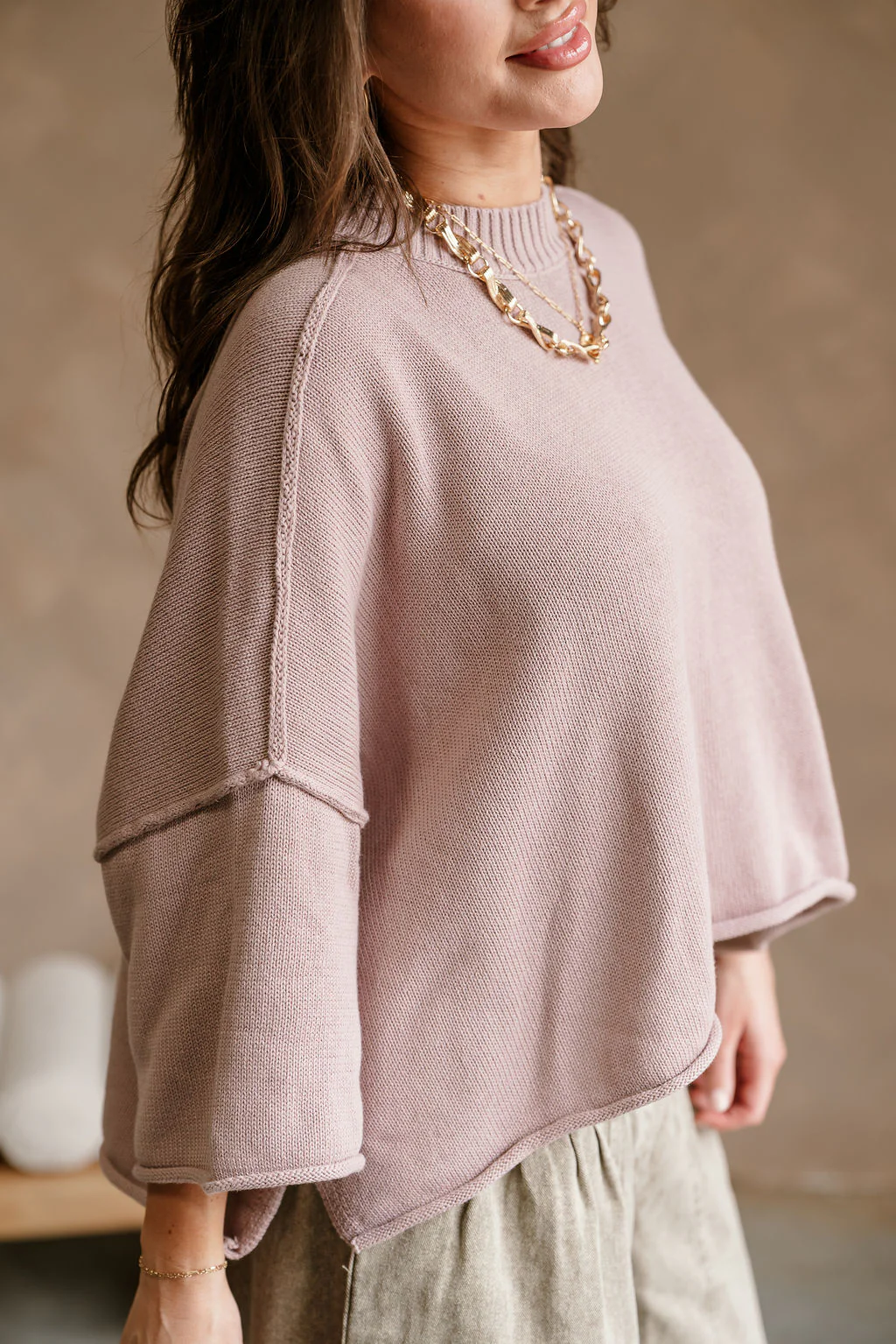 Lora Dusty Purple Short Sleeve Sweater - Image 6