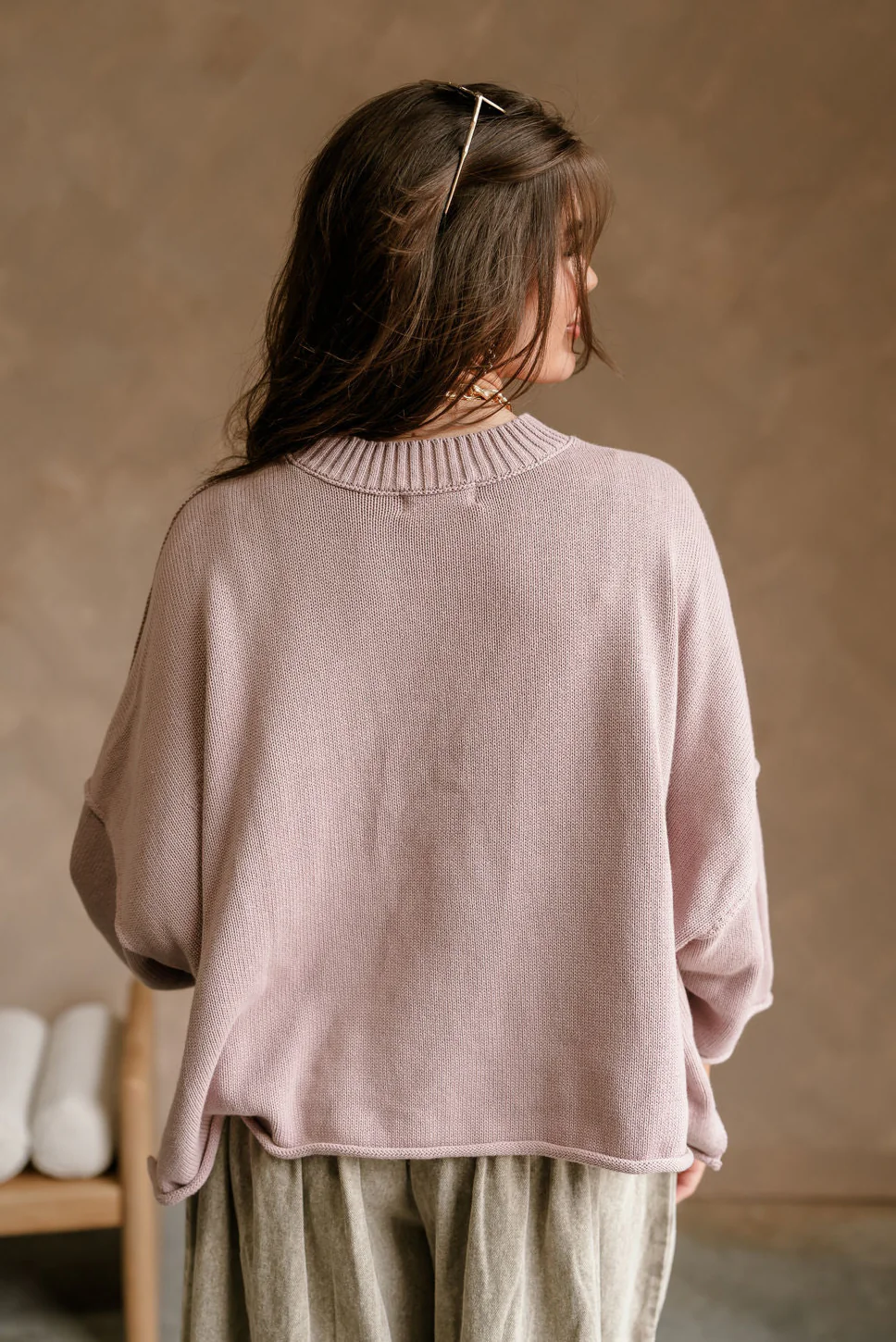 Lora Dusty Purple Short Sleeve Sweater - Image 7