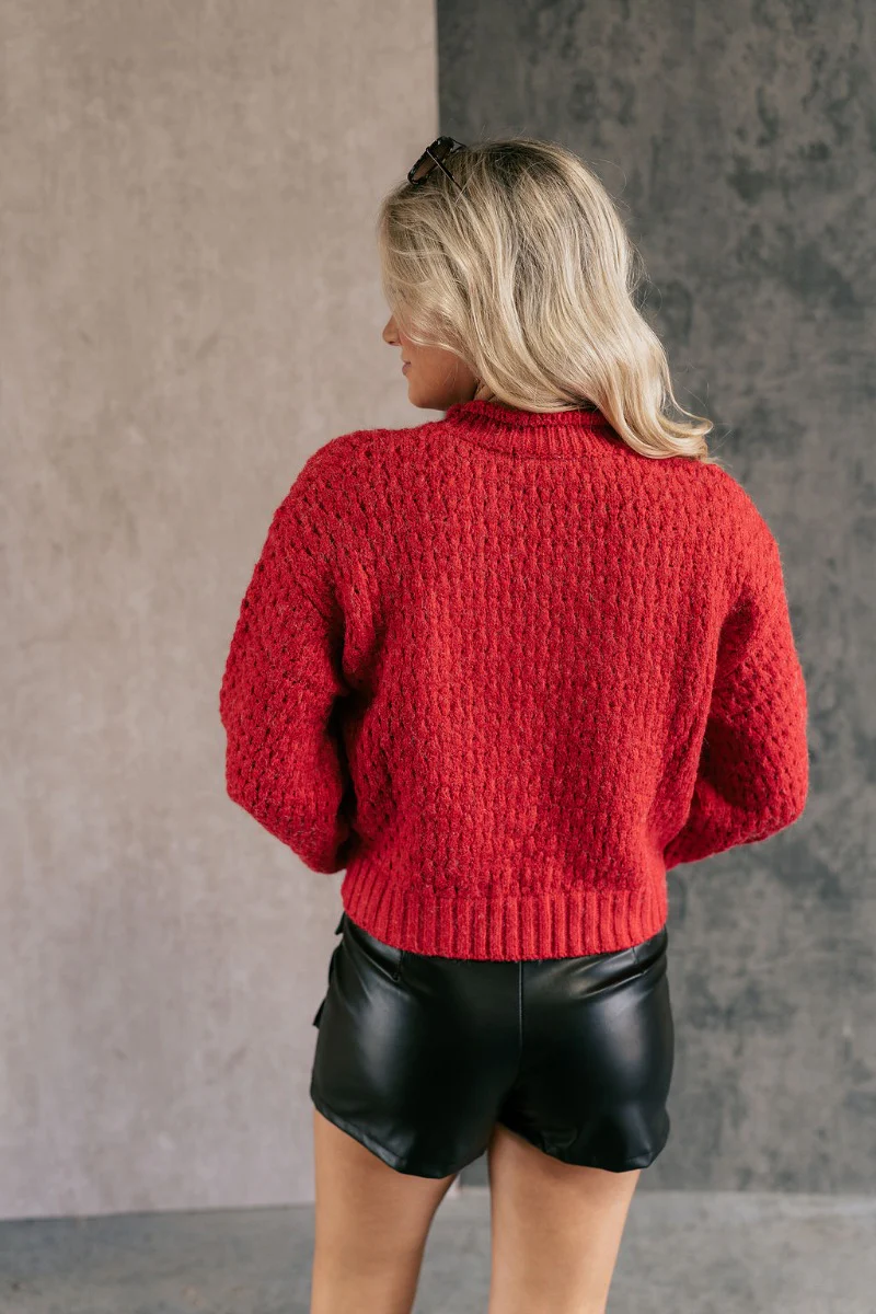 Lorelei Red Mock Neck Sweater - Image 6