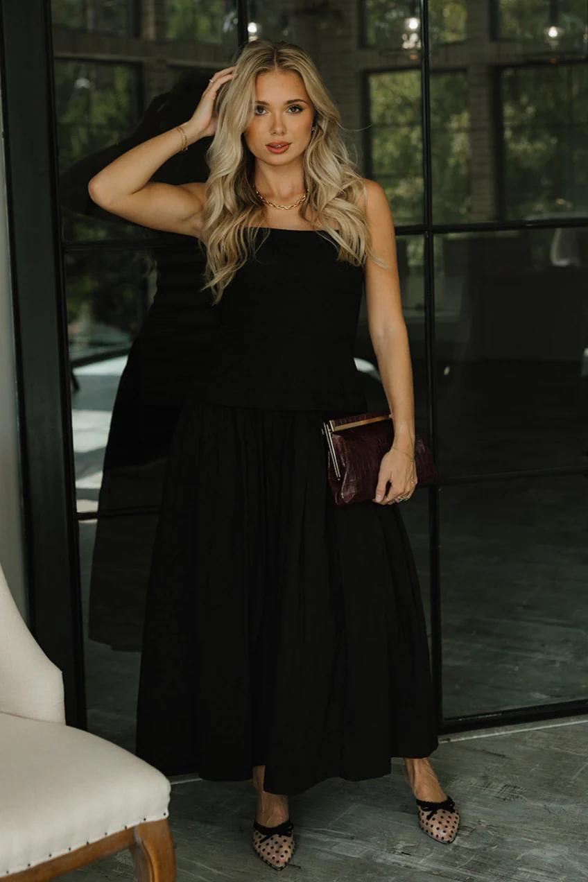Loren Black Sleeveless Corset Midi Dress - Image 5