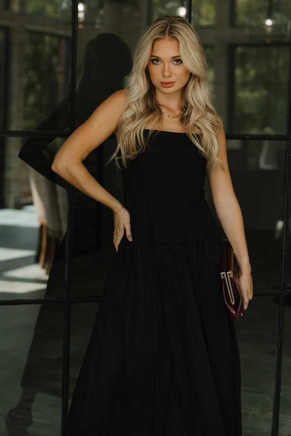 Loren Black Sleeveless Corset Midi Dress - Image 8