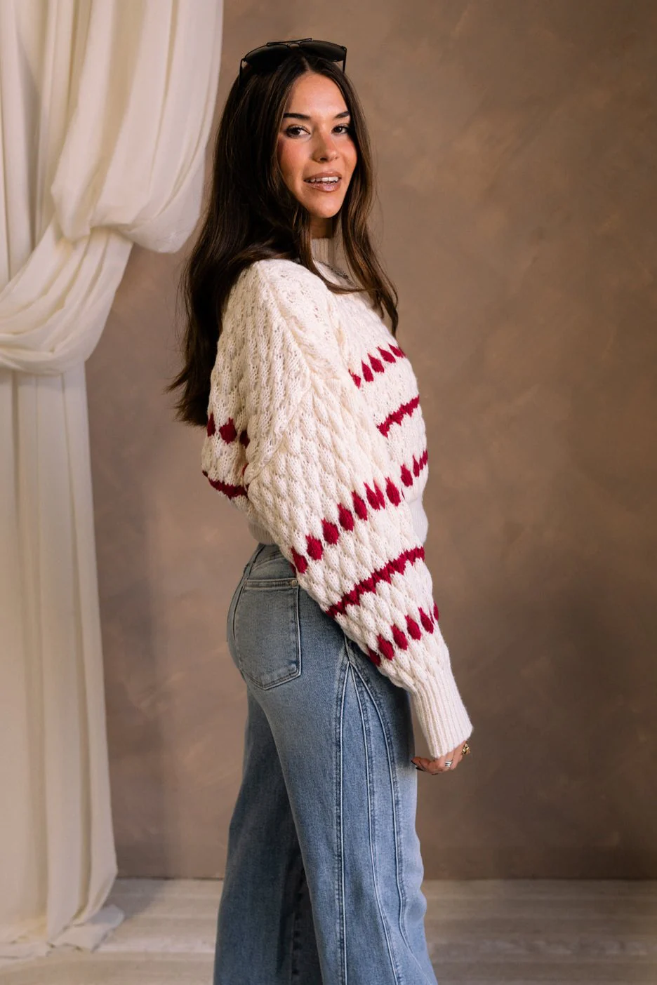 Lottie Cream & Red Striped Sweater - Image 5