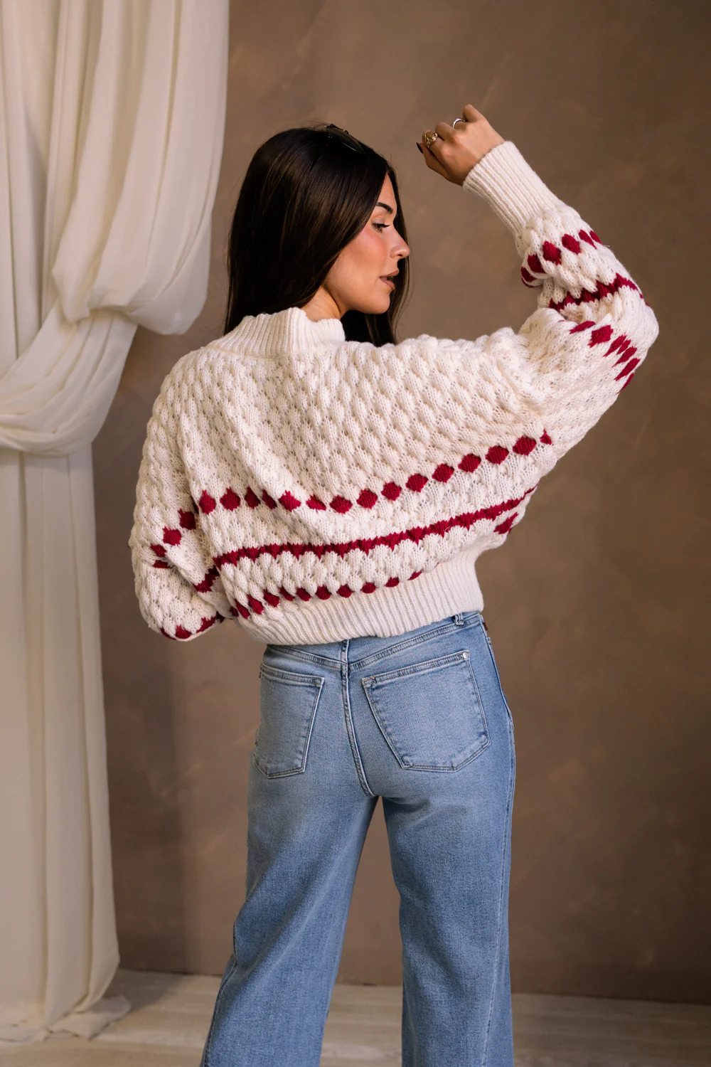Lottie Cream & Red Striped Sweater - Image 7