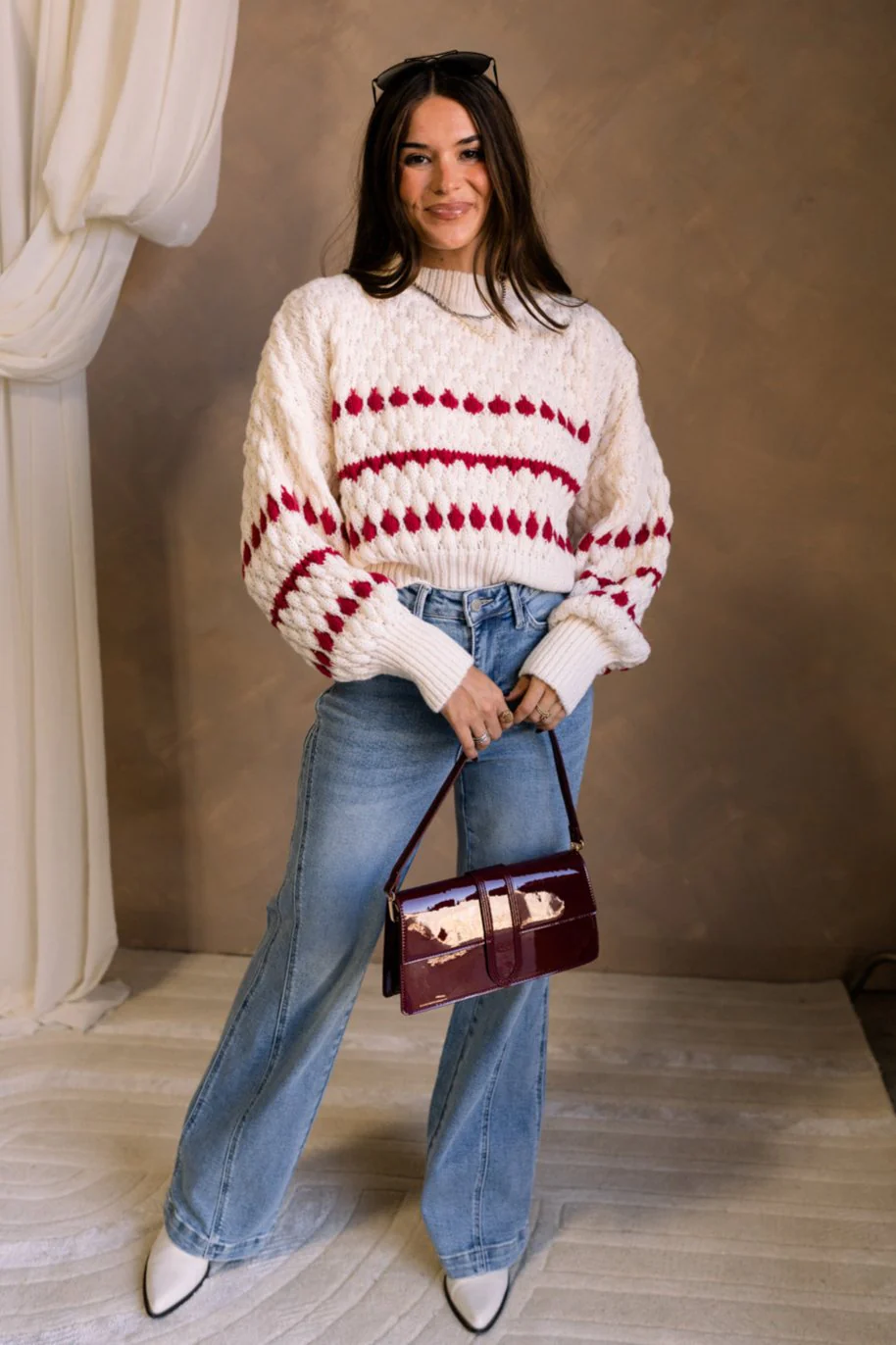 Lottie Cream & Red Striped Sweater - Image 9