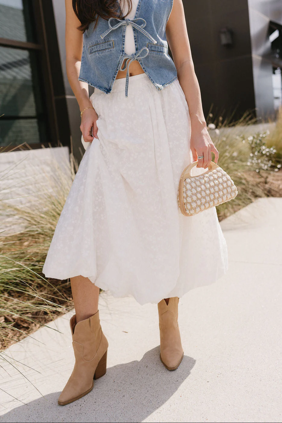 Lottie White Floral Maxi Skirt