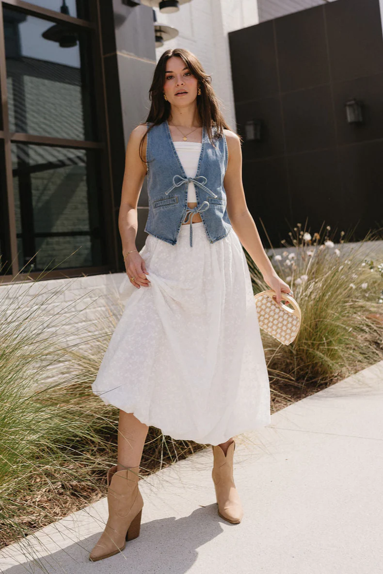 Lottie White Floral Maxi Skirt - Image 2