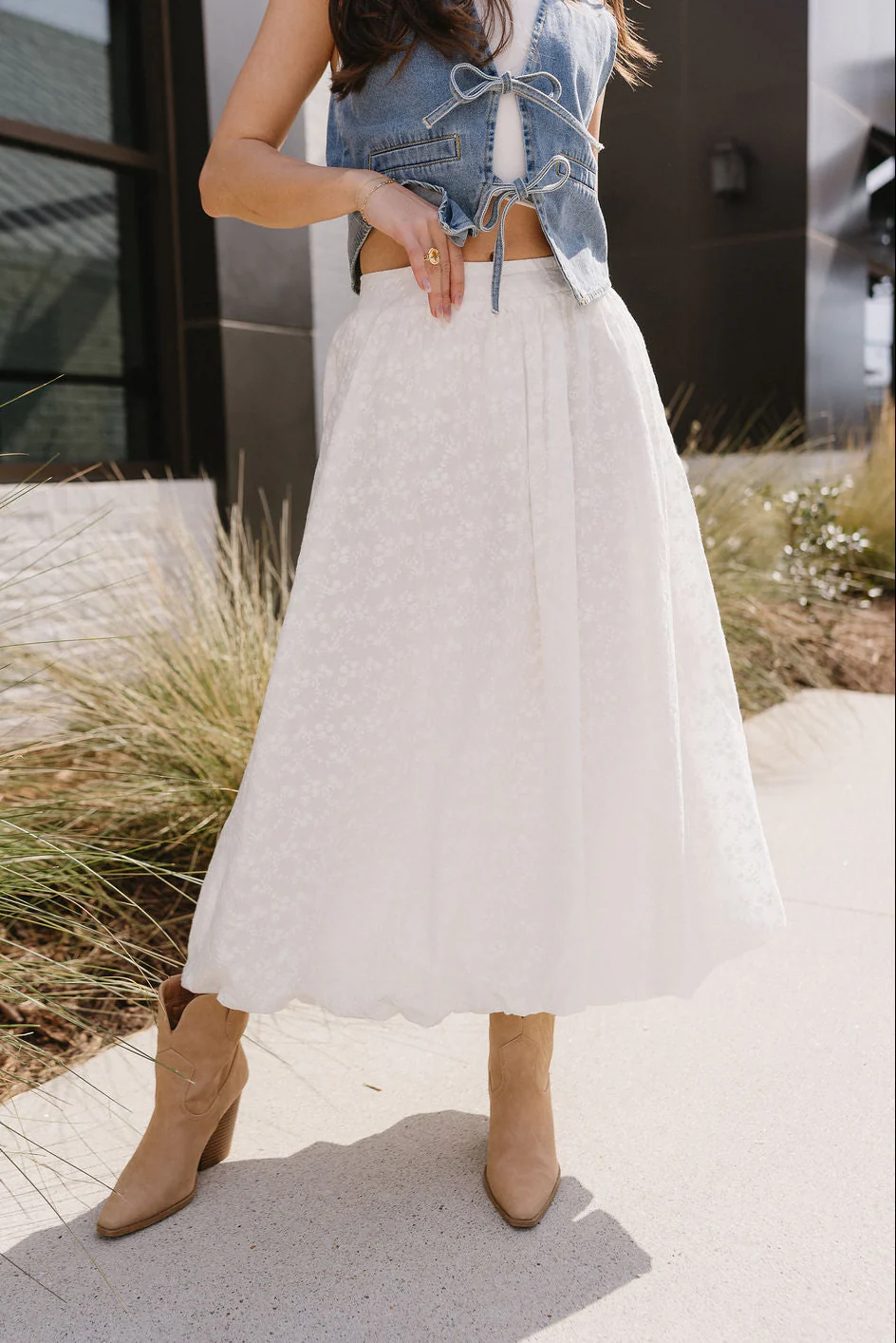 Lottie White Floral Maxi Skirt - Image 4