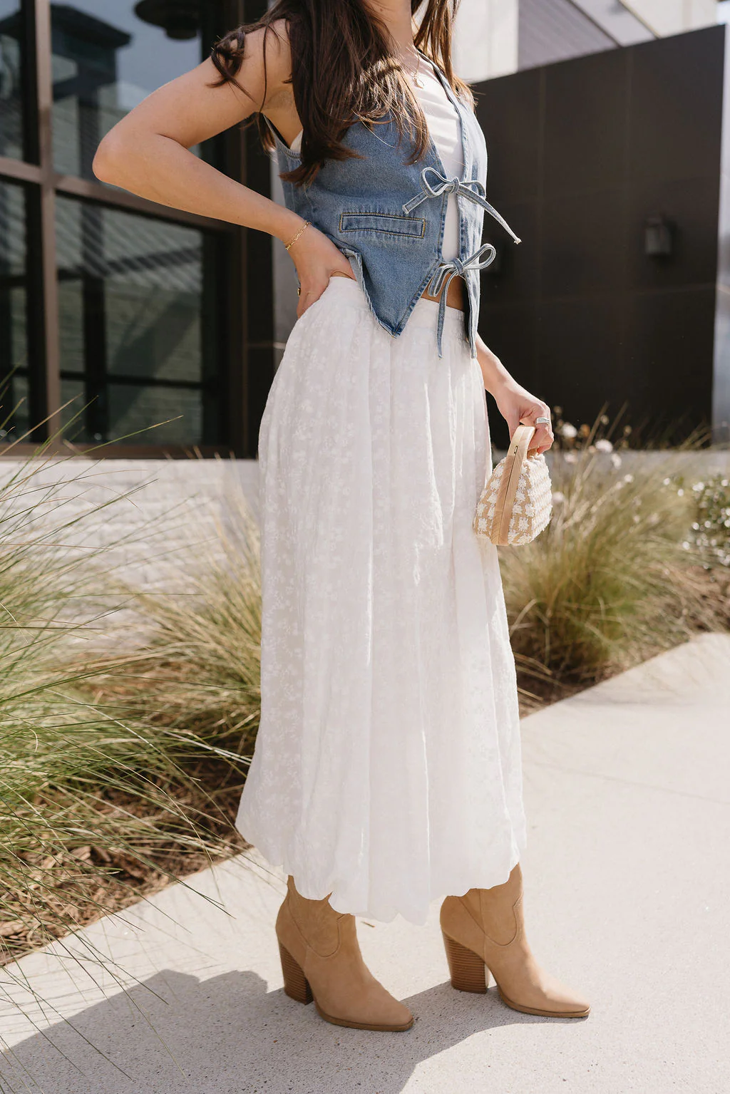 Lottie White Floral Maxi Skirt - Image 5
