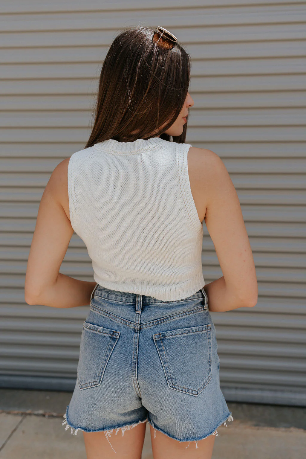 Love America Cream Knit Tank - Image 4