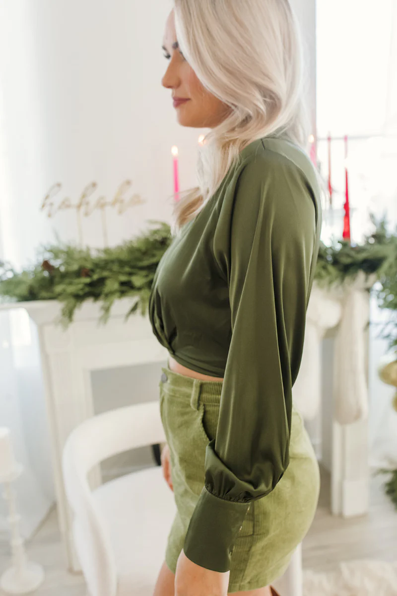 Love Letter Cropped Satin Top - Image 4