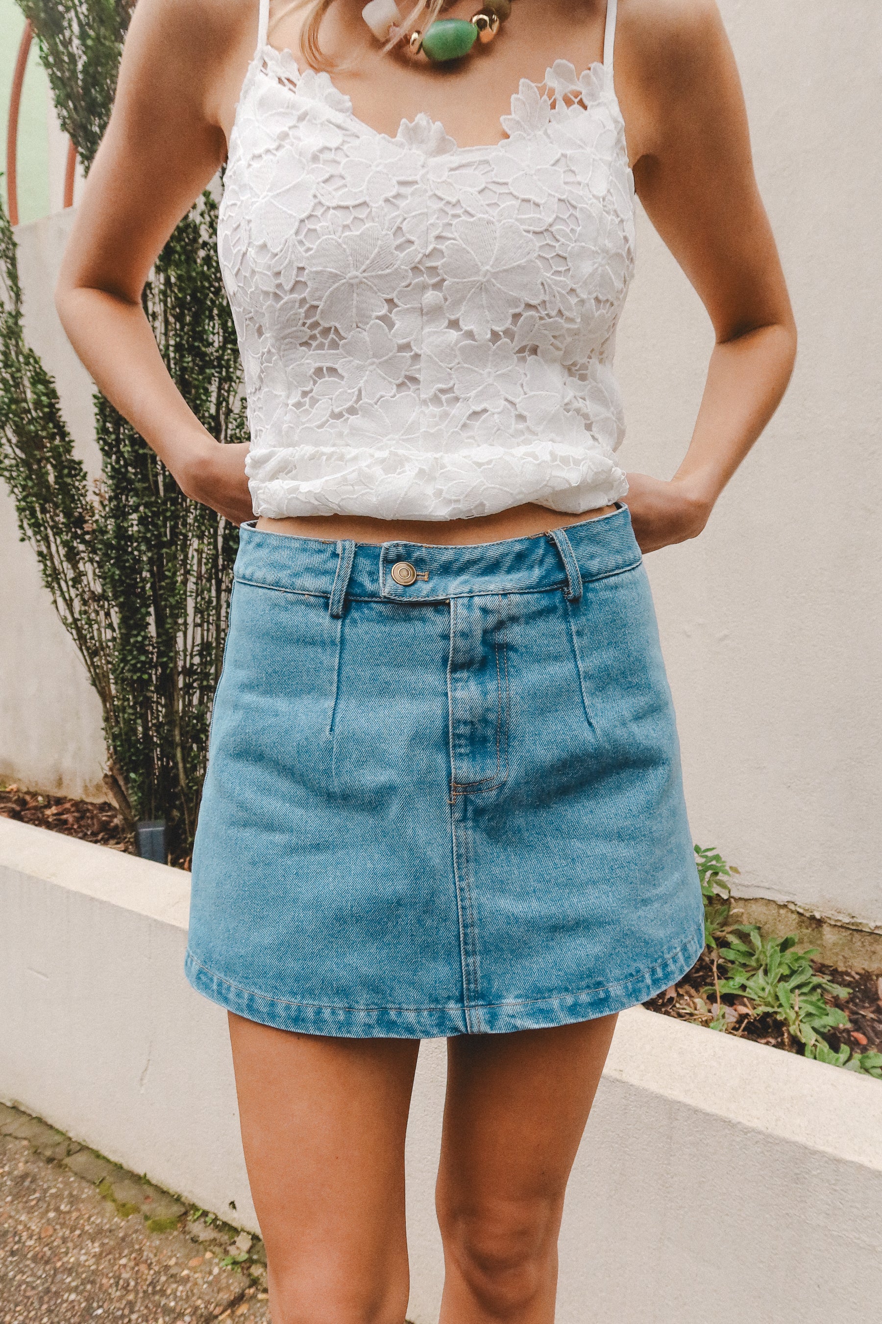 Lucie Denim Mini Skort - Image 2