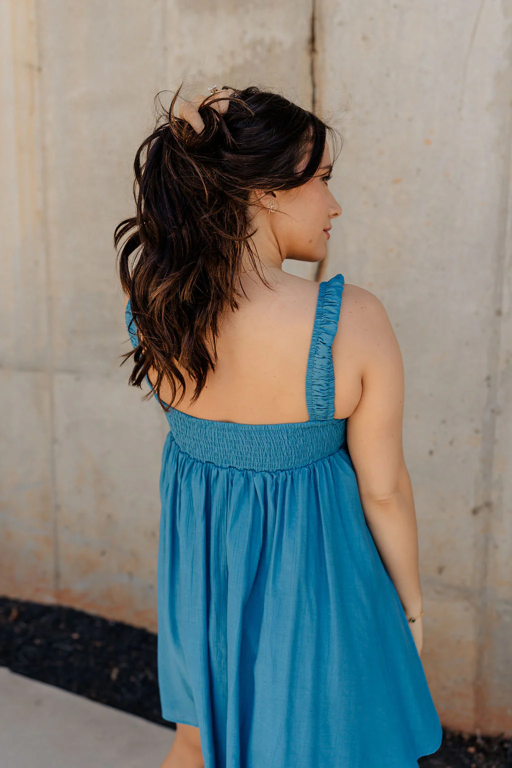 Lucille Dark Turquoise Sleeveless Mini Dress - Image 6