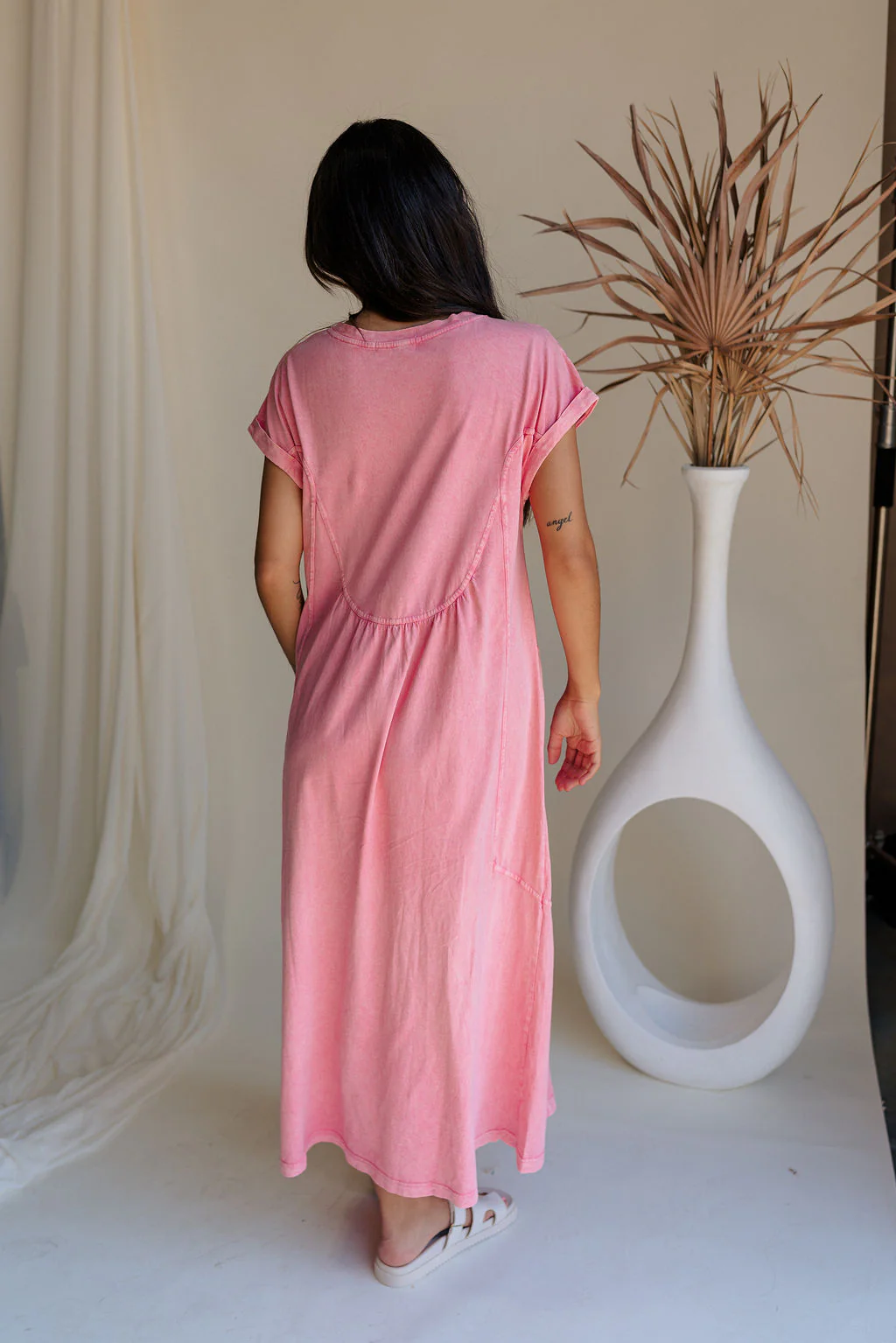 Lumi Coral Short Sleeve Maxi Dress - Image 5