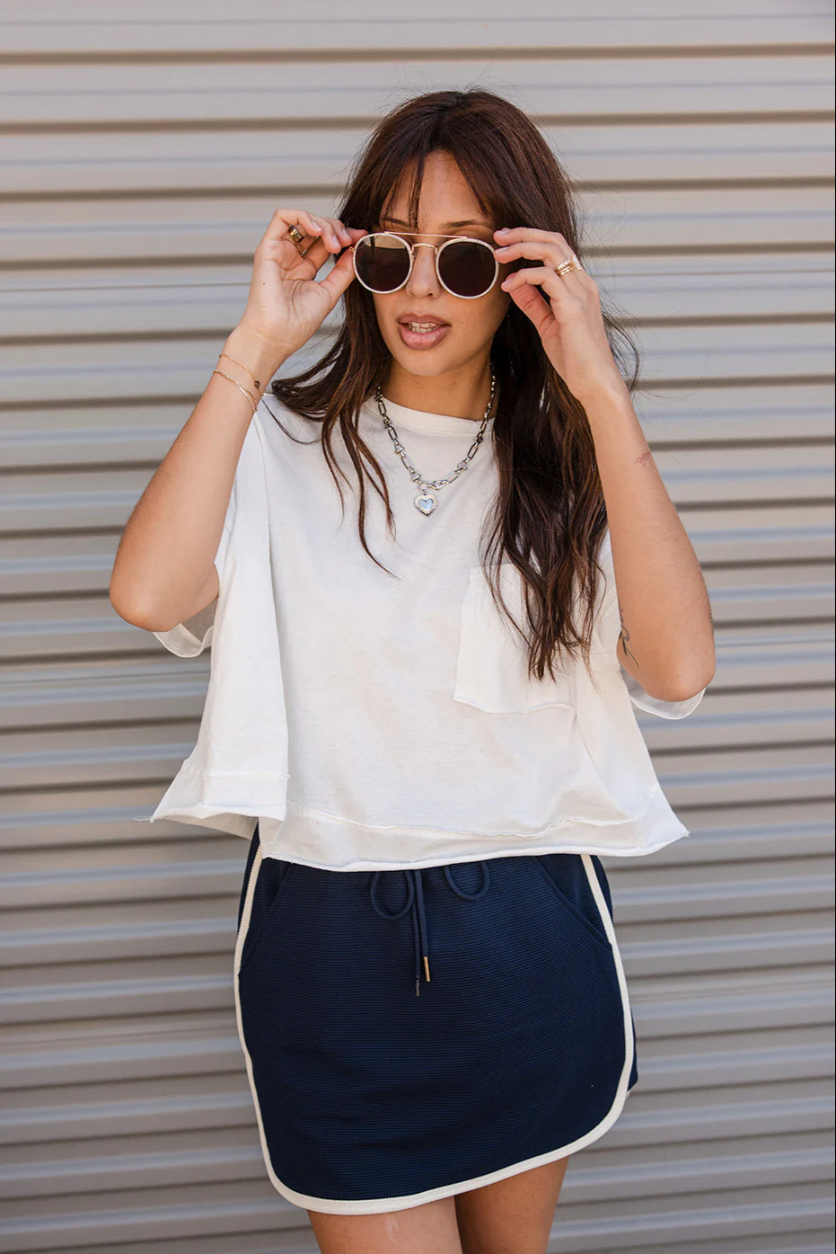 Lumi White Oversized Cropped Tee - Image 3