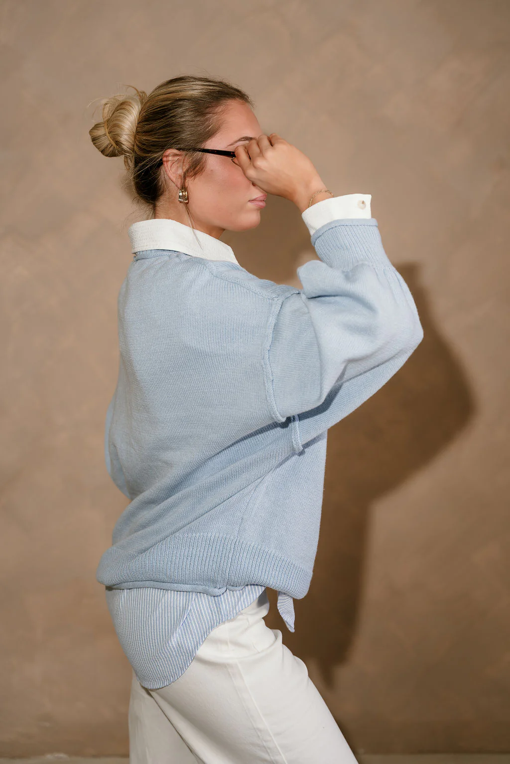Luna Light Blue Knit Sweater - Image 5