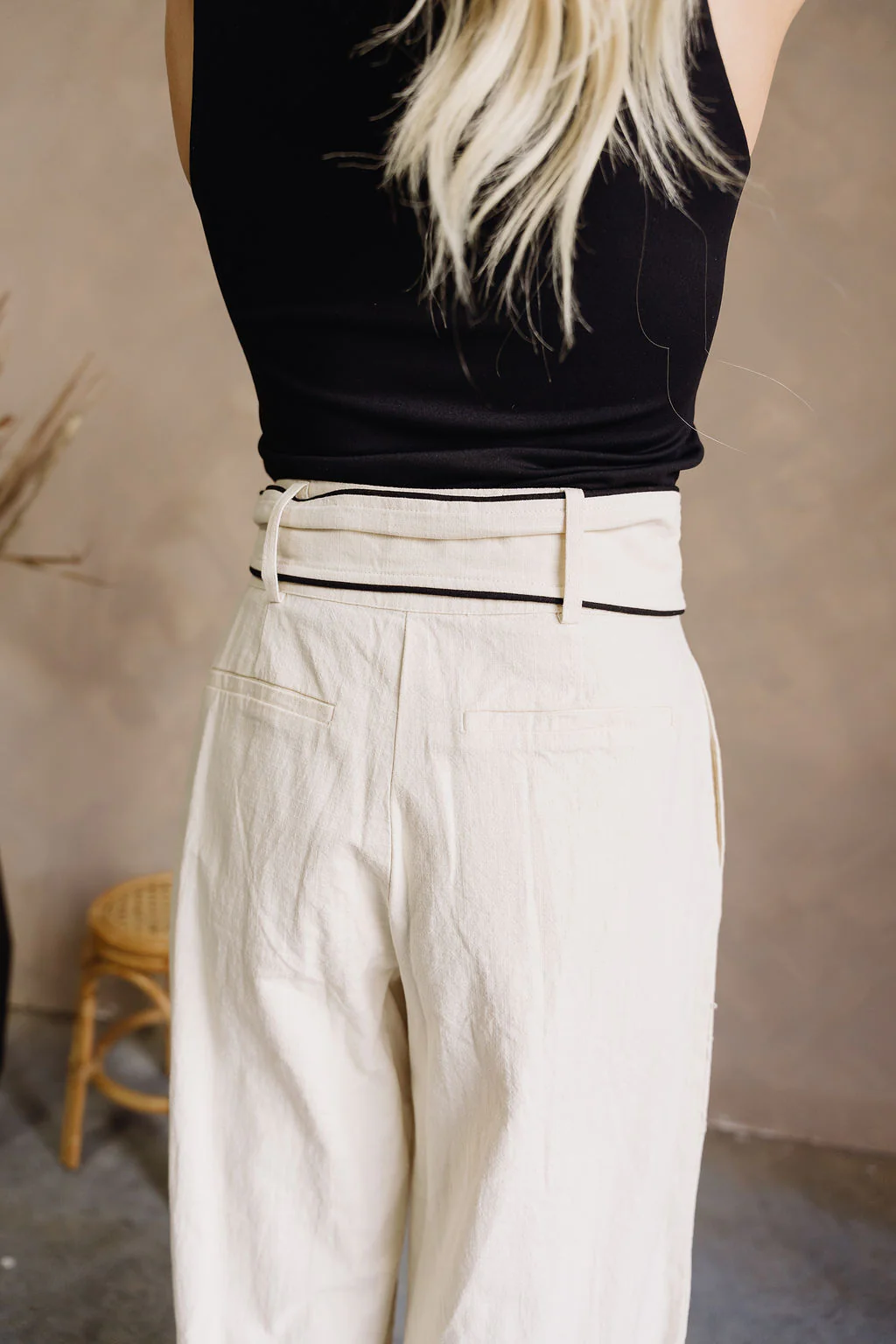 Luna Natural & Black Belt Wide Leg Pants - Image 12