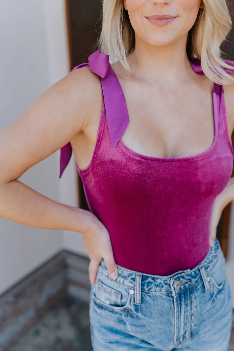 Luna Velvet Bodysuit in Pink - Image 4