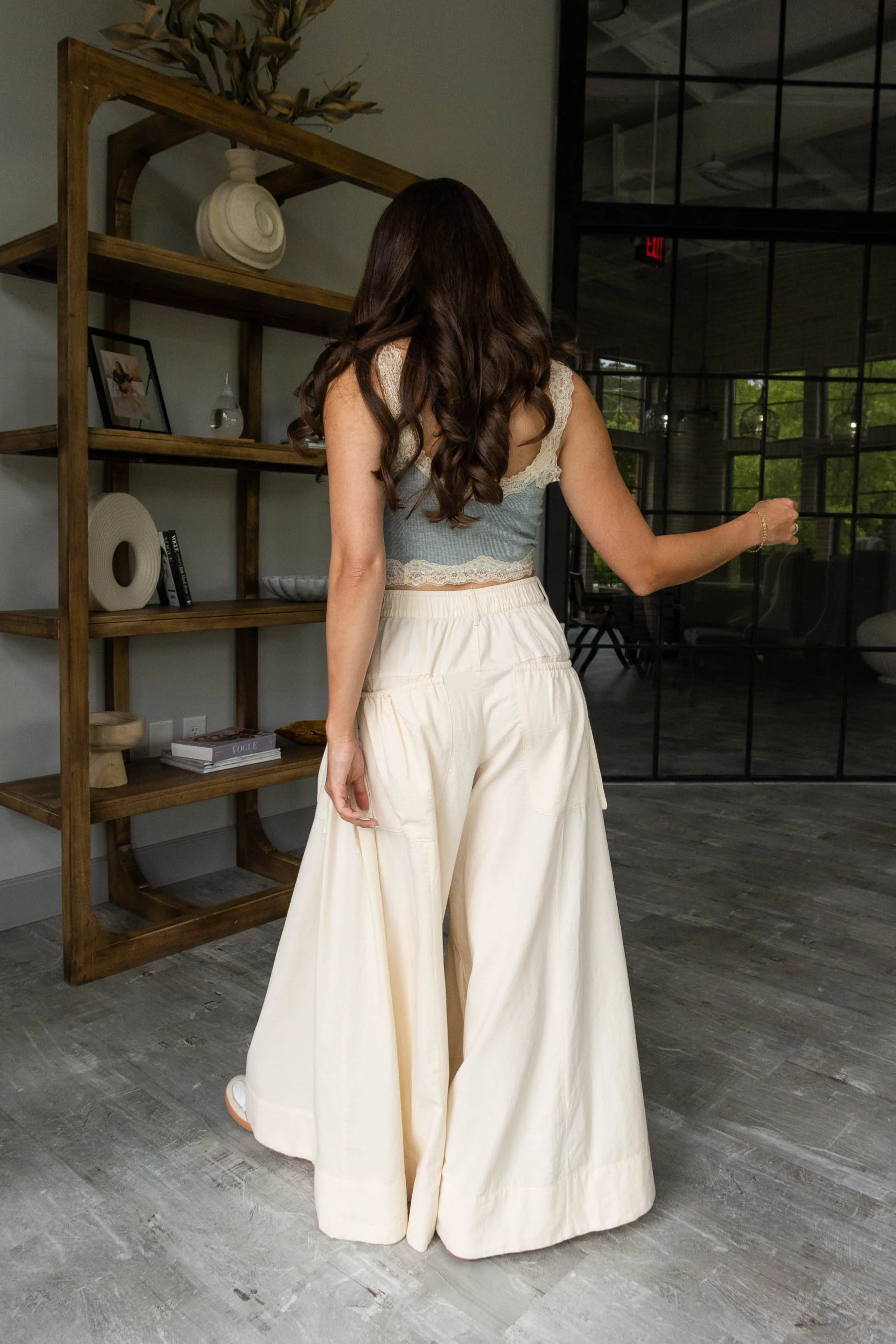 Lydia Beige Wide Leg Pants - Image 4