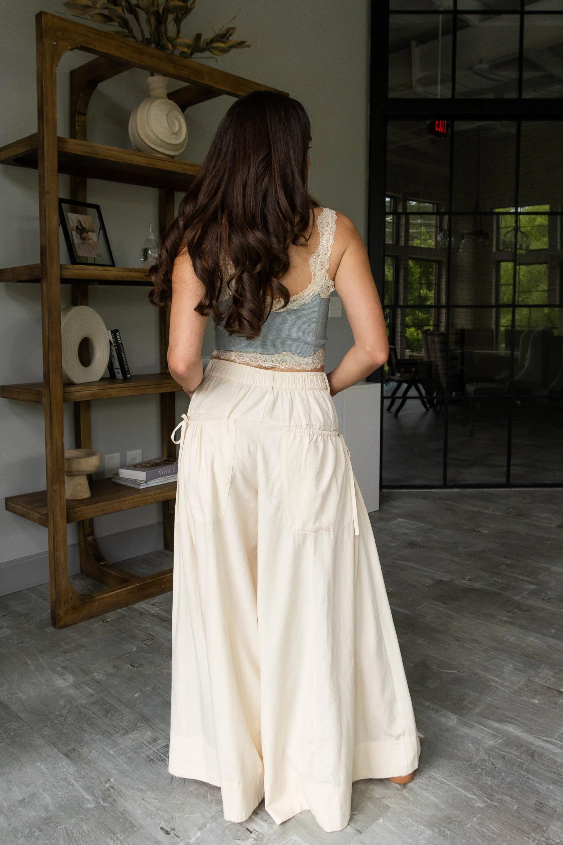 Lydia Beige Wide Leg Pants - Image 6