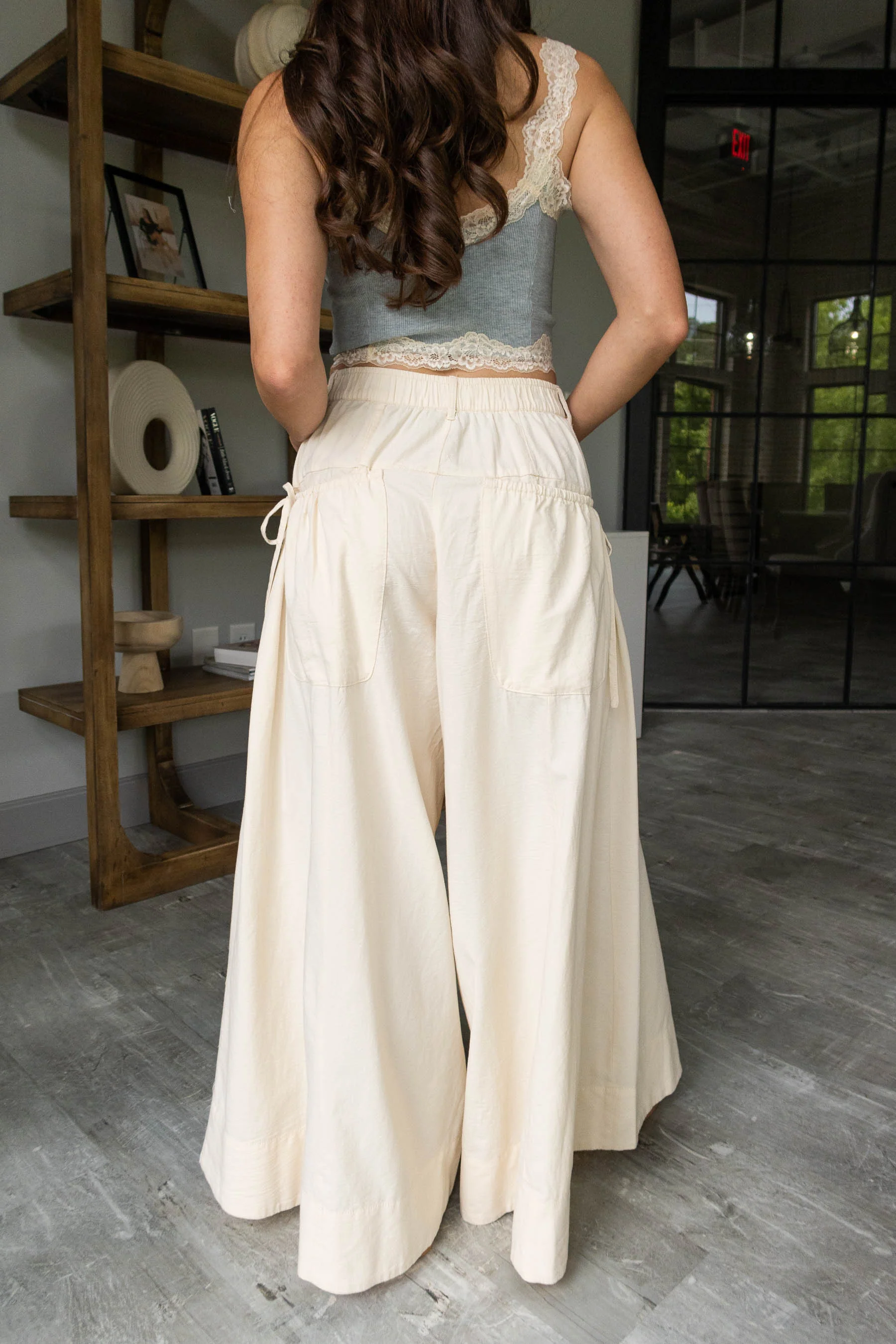 Lydia Beige Wide Leg Pants - Image 7