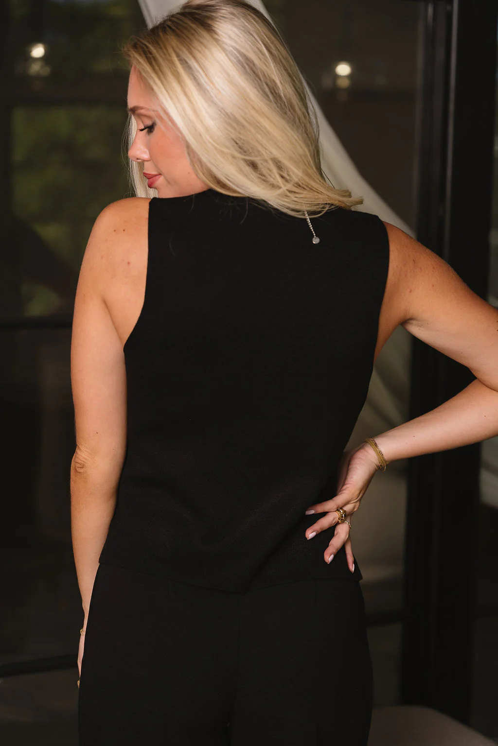 Lydia Black Gold Button-Up Tank - Image 10