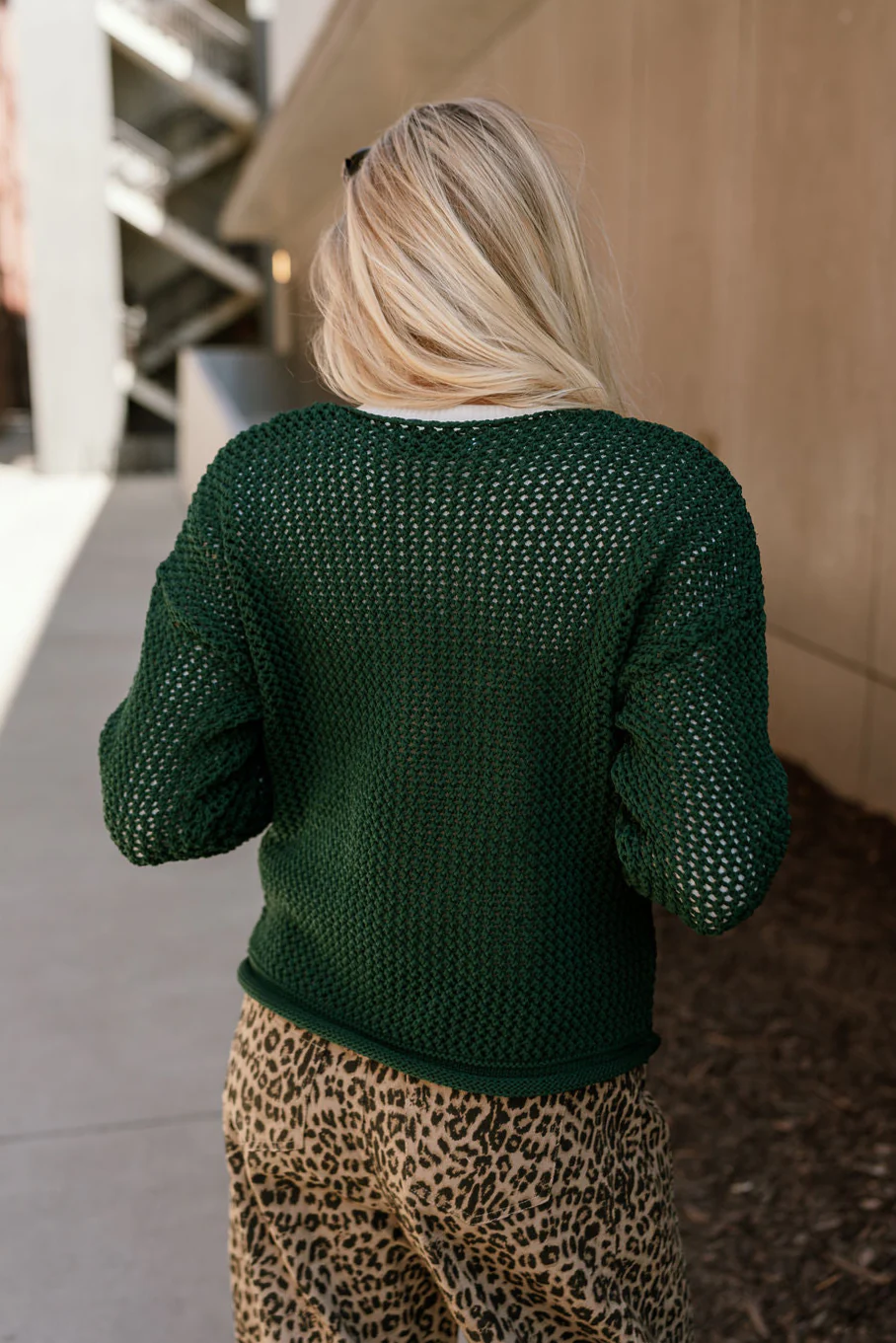 Lydia Forest Green & Gold Buttons Cardigan - Image 10