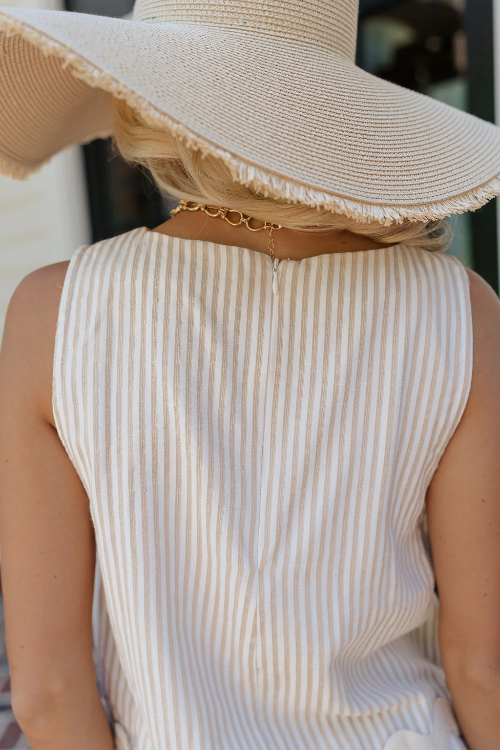 Lydia Tan & Cream Stripe Scallop Hem Tank - Image 9