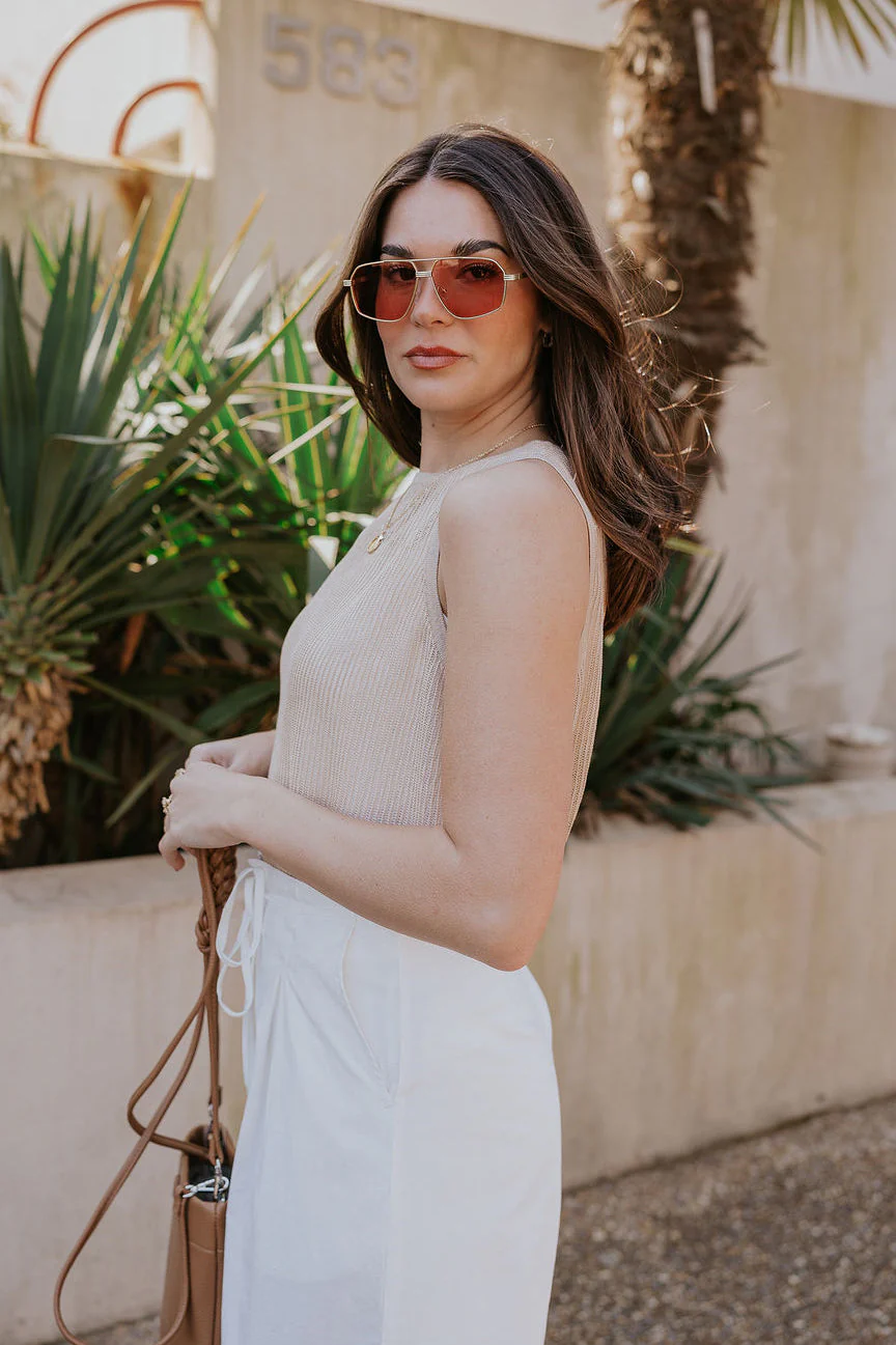 Lyla Light Taupe Knit Tank - Image 6