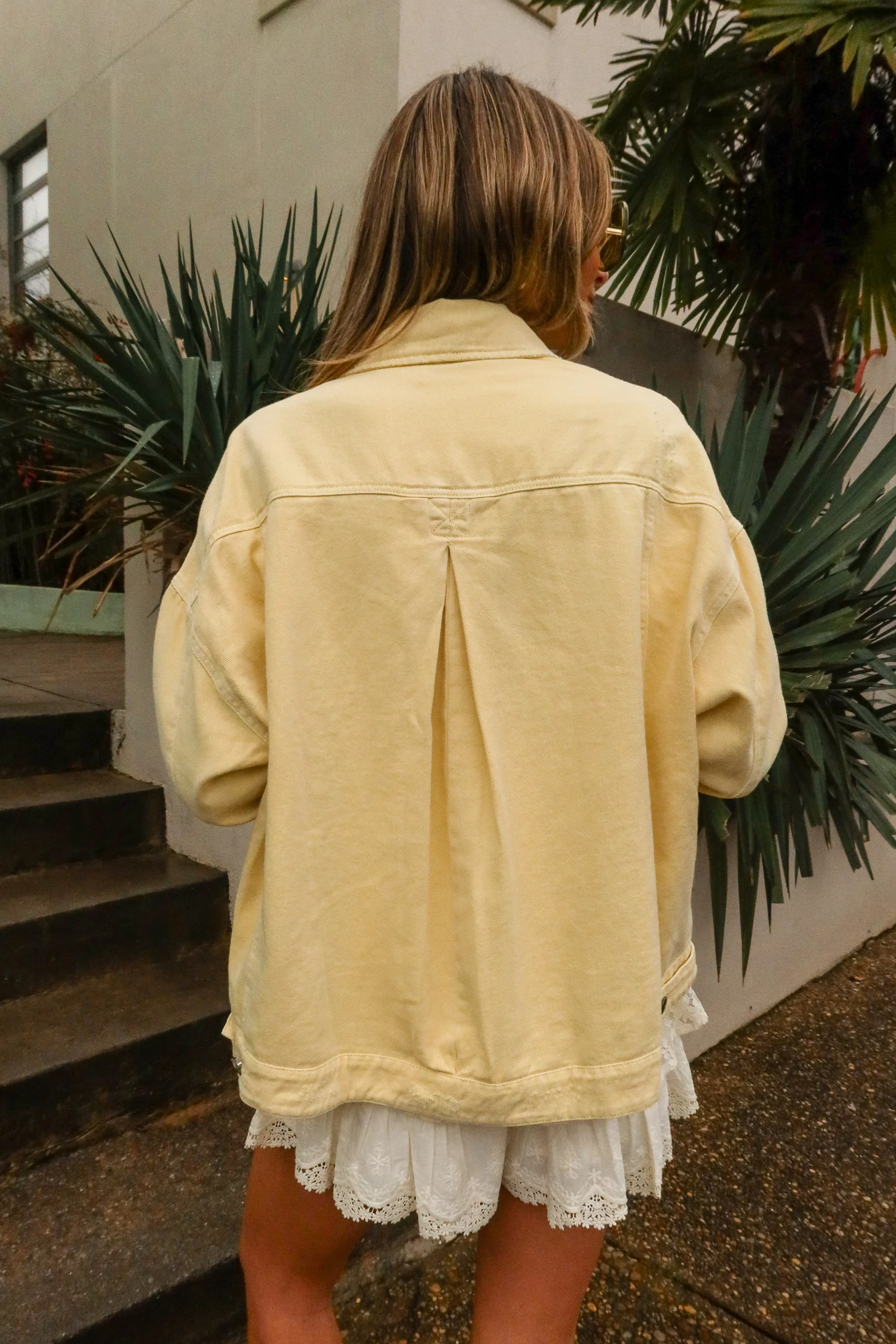 Lyla Light Yellow Denim Jacket - Image 4