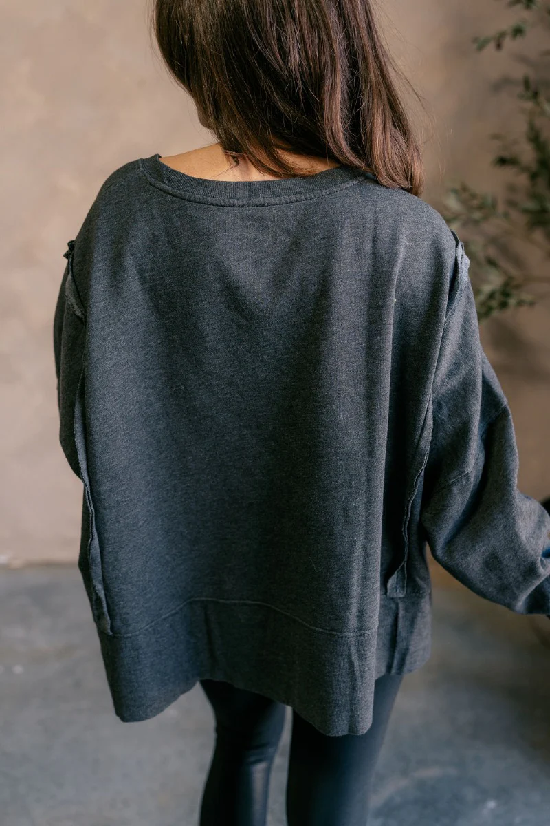 Lyla Washed Black Long Sleeve Sweatshirt - Image 10