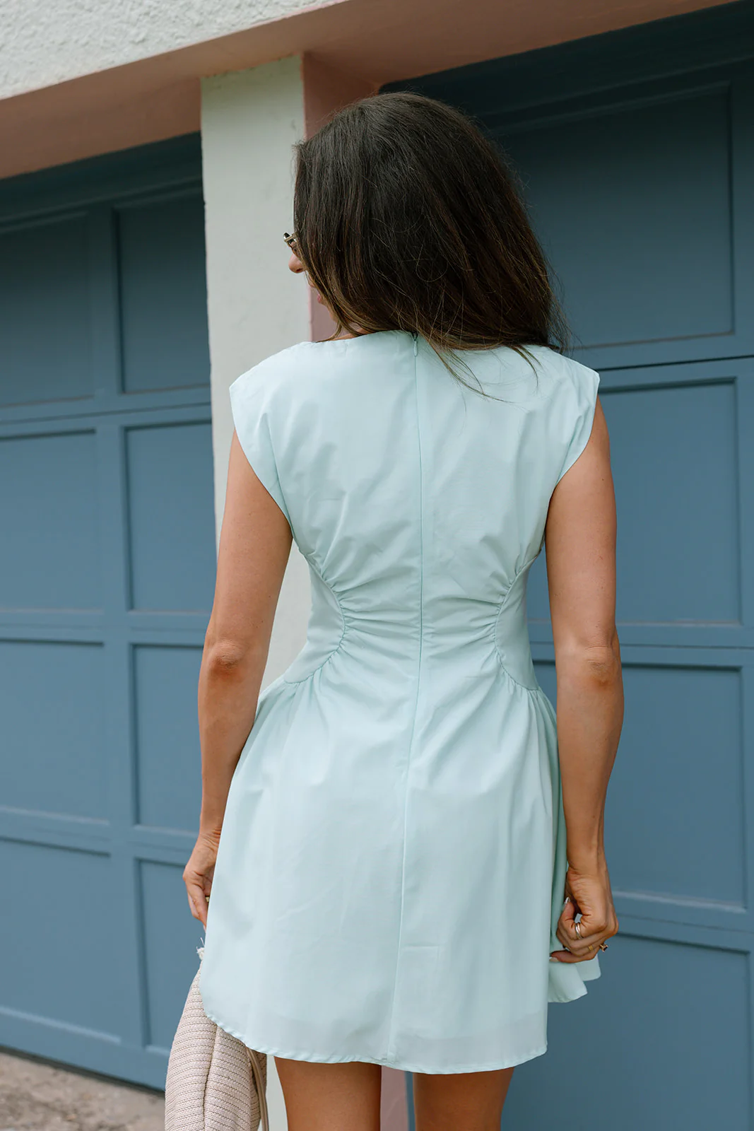 Lyra Mint Blue Boat Neck Mini Dress - Image 6