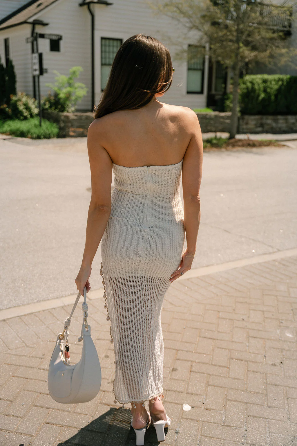 Lyra Natural Knit & Seashells Slit Midi Dress - Image 6