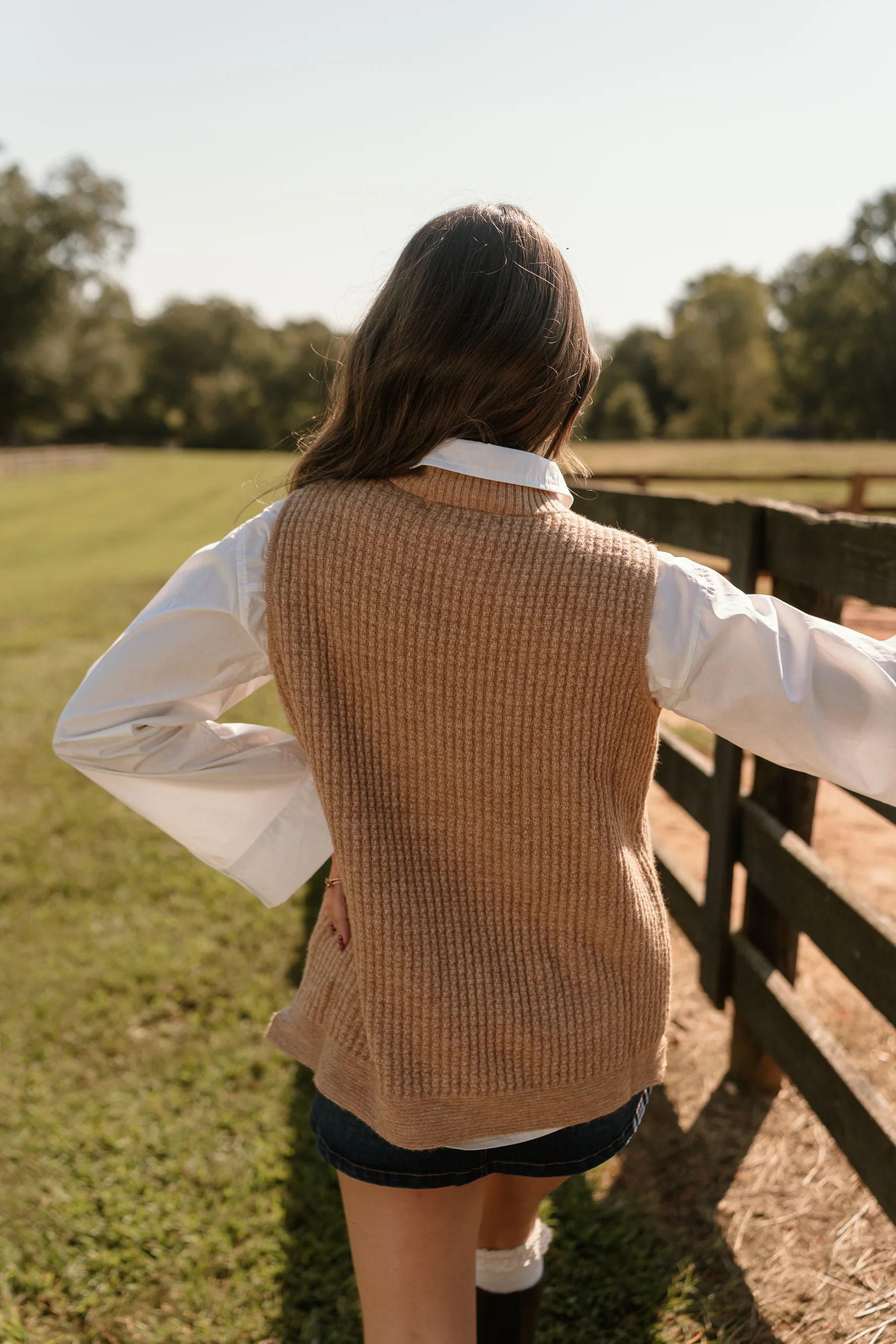 Mabel Beige & Gold Button Vest - Image 6