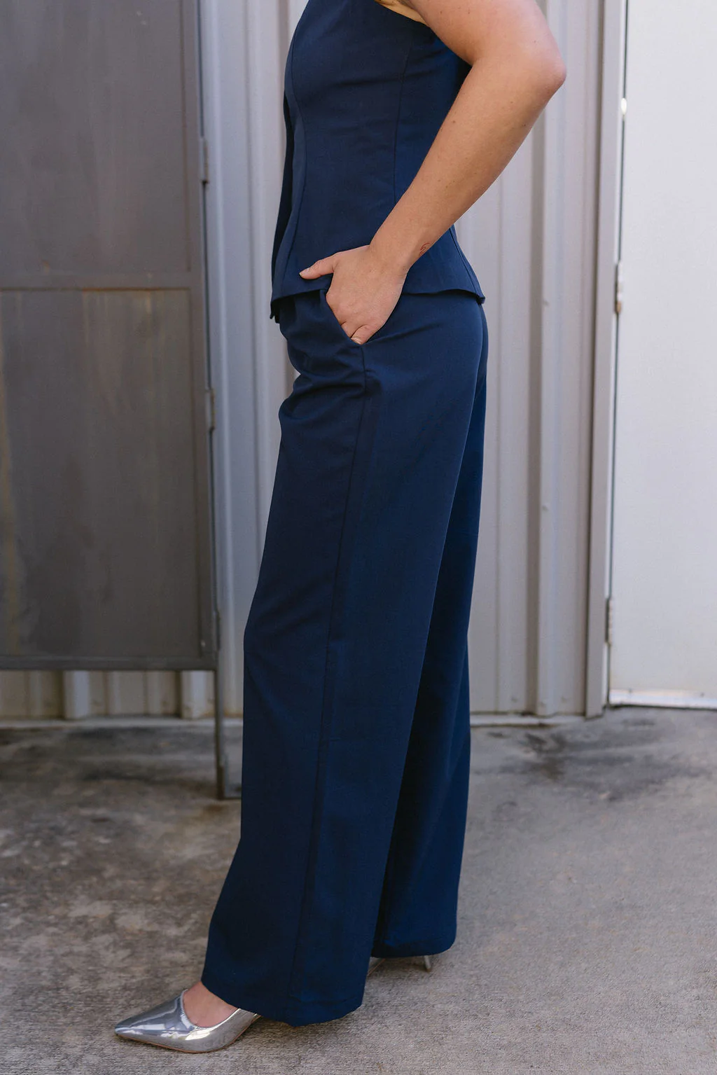 Madden Navy Wide Leg Pants - Image 3