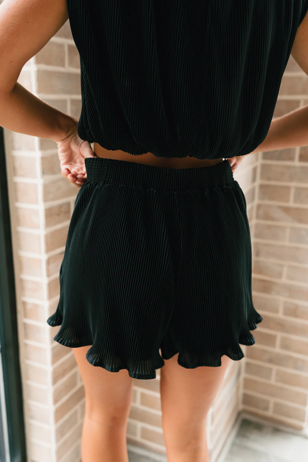 Madeline Black Plisse Shorts - Image 6